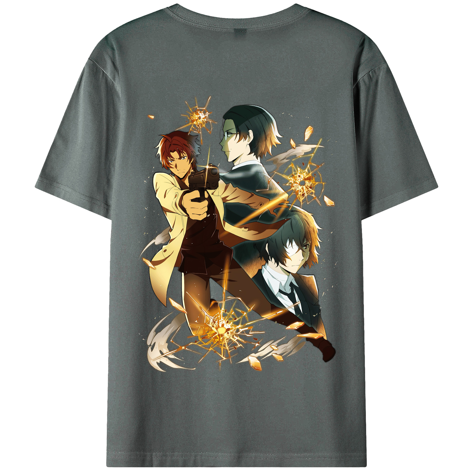 （画像用） 文豪ストレイドッグス Bungo Stray Dogs 綿100％半袖Tシャツ（背面プリント）